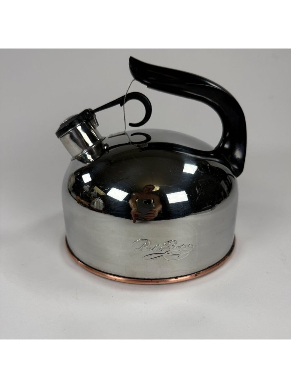 Revere Ware Paul Revere 1.5 Qt Copper Bottom Whistling Kettle Stainless Steel